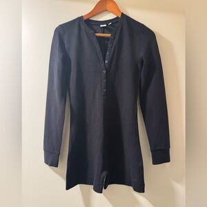 TNA Black Long Sleeve Henley Romper